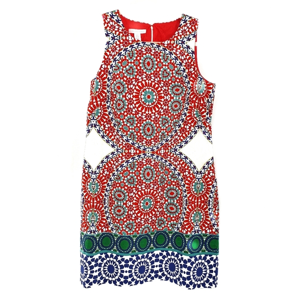 London Times Printed Geometric Shift Dress - Picture 1 of 4